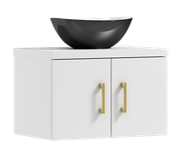 Szafka łazienkowa wisząca MARKUS 50 biała/GOLD z umywalką Eliza C (GOLD)