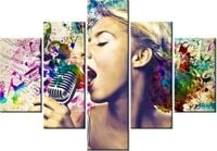 70 100CM OBRAZ 5 ELEM PIOSENKARKA DRUK PŁÓTNO