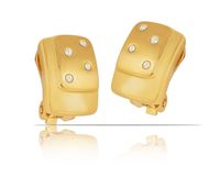 klipsy prostokątne z kryształkami z kolekcji classic (e7392au p.mat)