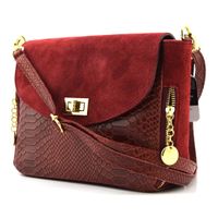 Koniak Włoska Torebka Skórzana listonoszka skóra węża T96