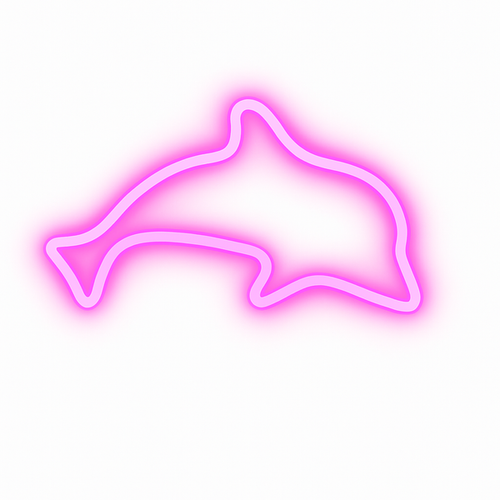 NEON LED NA ŚCIANĘ LAMPA USB NOCNA DELFIN RÓŻOWY DEKORACJA DO POKOJU OZDOBA na Arena.pl
