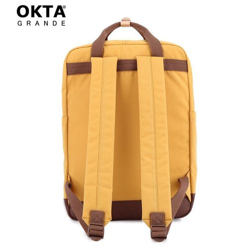 plecak miejski w żółto-brązowym kolorze z przegrodą na laptopa zamykany na Arena.pl