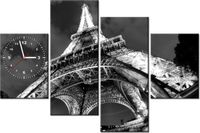 120CM 80CM ZEGAR 4 ELEM WIDOK NOCNY WIEŻY EIFFLA OBRAZ ŚCIENNY