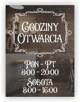 Naklejka zapraszamy godziny otwarcia na witrynę drzwi szybę 32x40 cm