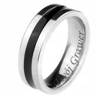 OBRĄCZKA SREBRNA STAL CHIRURGICZNA Z GRAWEREM 13