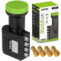 KONWERTER SATELITARNY QUAD NA 4TV DEKODERY 4 WYJŚCIA MULTIROOM 4K