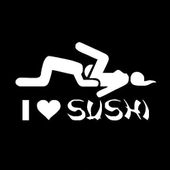 22 0061 Naklejka Wlepa na samochód I Love Sushi Lubie Suszi Śledzik Małża