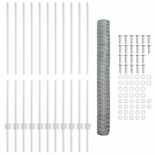 Ogrodzenie z słupkami Srebrny 1.2 x 25 m Stal na Arena.pl