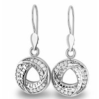 SREBRNE KOLCZYKI WZÓR GRECKI Z CYRKONIAMI NA BIGLU SREBRO PRÓBY 925