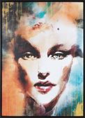 Obraz ręcznie malowany portret kobieta 50X70 wielokolorowy
