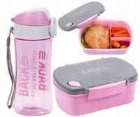 Zestaw Śniadaniowy Dla Dzieci Do Szkoły BIDON i ŚNIADANIÓWKA Różowy BackUp