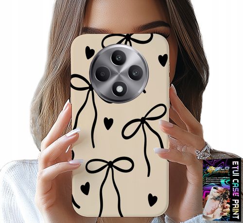 ETUI DO OPPO RENO12 F / 12FS 5G - BEŻOWE KOKARDKI WSTĄŻKA MODNE WZORY na Arena.pl