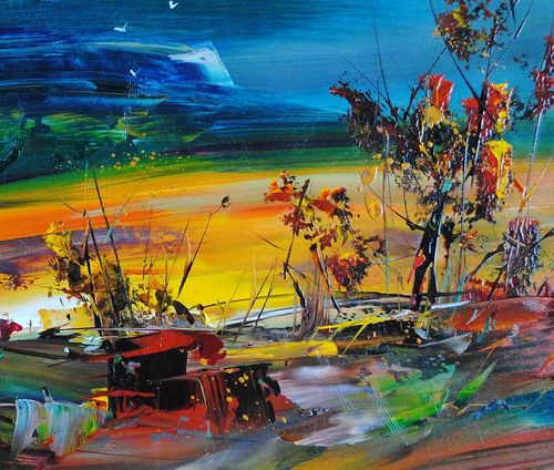 Abstrakcja, kwiaty (60x90cm) na Arena.pl