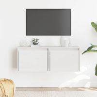 Szafki ścienne, 2 szt., białe, 45x30x35 cm, lite drewno sosnowe