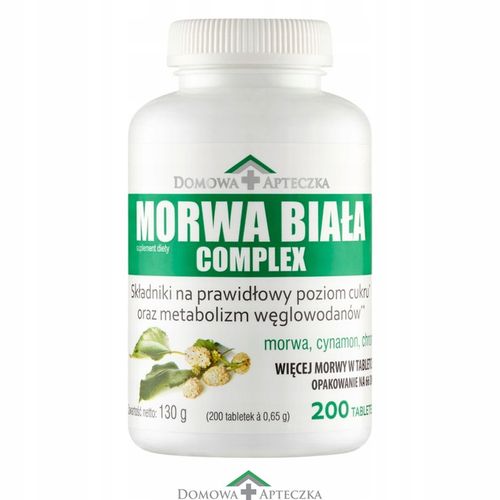 Morwa Biała COMPLEX 200 TABLETEK Prawidłowy poziom cukru Chrom Cynamon na Arena.pl