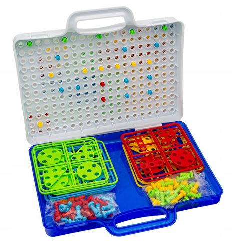 WKRĘTARKA ZESTAW KONSTRUKCYJNY dla dzieci ŚRUBKI 3D Kolorowe klocki Kuferek na Arena.pl