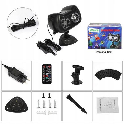 PROJEKTOR LASEROWY ŚWIĄTECZNY ZEWNĘTRZNY GWIAZD RGB PILOT 72 WZORÓW RZUTNIK na Arena.pl