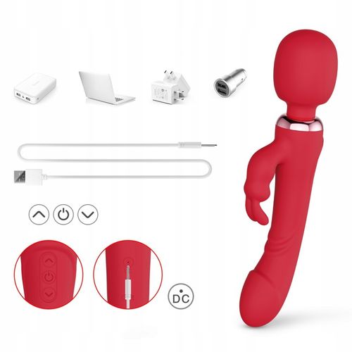 WIBRATOR KRÓLICZEK 3W1 PUNKTU G DAMSKI DWA SILNIKI MASAŻER DWUSTRONNY na Arena.pl