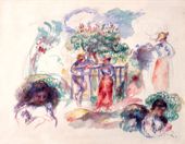 Figures under a Tree, Auguste Renoir - plakat 100x70 cm