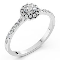 pierścionek z białego srebra 925 z diamentem (brylantem) 0,54 ct lab