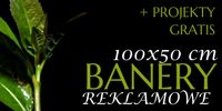 oczkowany BANER REKLAMOWY PLANDEKA 100x50 cm projekt w cenie