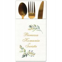 KIESZONKI na sztućce dekoracje na KOMUNIĘ pierwsza KOMUNIA ŚWIĘTA gałązki