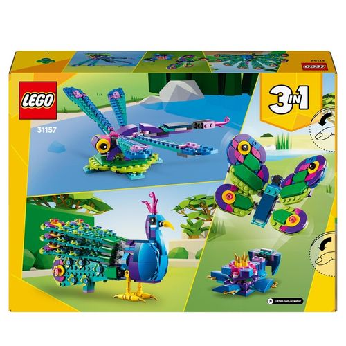 KLOCKI LEGO CREATOR 31157 Egzotyczny Paw 3w1 Motyl Ważka na Arena.pl