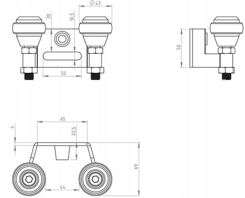 mocowanie górne uchwyt górny bram do profilu 40mm guma RAL 7016 na Arena.pl