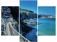 70 90CM OBRAZ 3 ELEM WIDOK MOSTU CARRICK-A-REDE ŚCIENNY PŁÓTNO