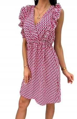 Sukienka suknia damska letnia wzorzysta S/M zdjęcie 1