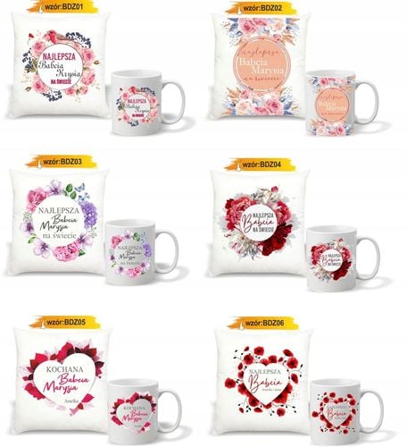 FOTO PODUSZKA KUBEK z życzeniami Dla BABCI DZIEŃ na Arena.pl
