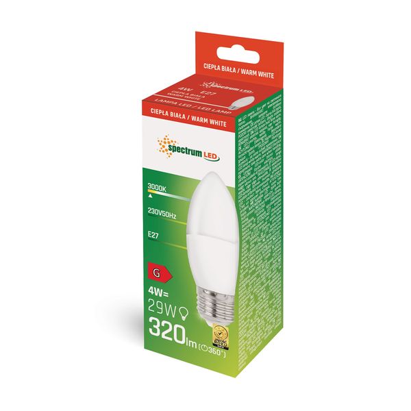 LED ŚWIECOWA E-27 230V 4W WW SPECTRUM zdjęcie 2