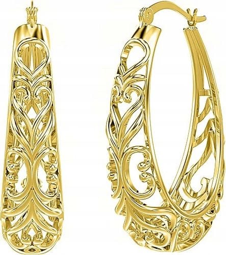 Srebrne kolczyki ażurowe damskie kolczyki pozłacane srebro próba 925 na Arena.pl