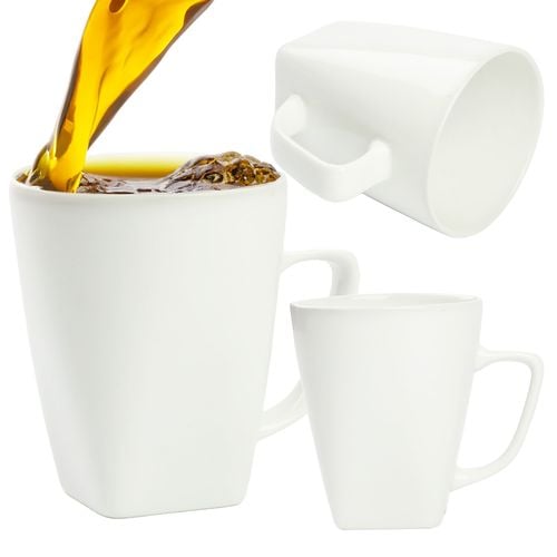 KUBEK PORCELANOWY DO KAWY HERBATY UNIWERSALNY BIAŁY 460ML Z UCHEM na Arena.pl