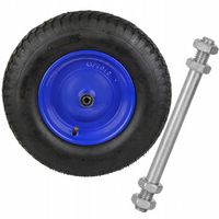 KOŁO DO TACZKI 4.00-8 6 PR DĘTKOWE, FELGA NIEBIESKA 250KG + OŚKA W ZESTAWIE