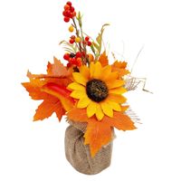 STROIK JESIENNY SŁONECZNIK Z KWIATAMI JESIENNA DEKORACJA STROIK NA STÓŁ
