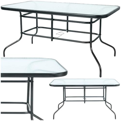 Stół ogrodowy szklany metalowy duży 140x80 cm na Arena.pl