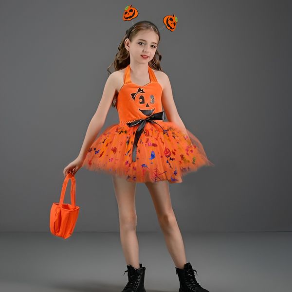 przebranie halloween dla dziewczynki dynia zdjęcie 2