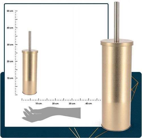 Szczotka do WC toaletowa nowoczesna GLAMOUR ZŁOTA z pojemnikiem metalowa na Arena.pl