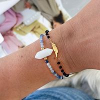 bransoletka na rękę stal chirurgiczna pozłacana 14k złotem bst1450