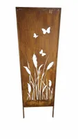 Metalowy Parawan Osłona Panel Ogrodowy Łąka Kwietna Rdza Efekt Corten