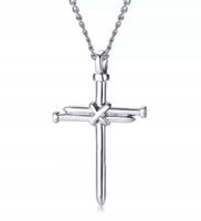 Krzyżyk z Świętych Gwoździ Golgoty Krucyfiks Siver Krzyż Święty Wisiorek