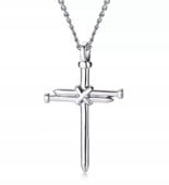 Krzyżyk z Świętych Gwoździ Golgoty Krucyfiks Siver Krzyż Święty Wisiorek