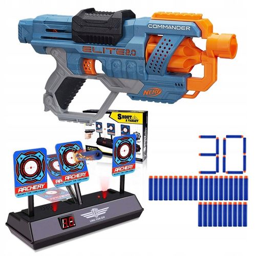 PISTOLET NERF ELITE COMMANDER ELEKTRONICZNA TARCZA dodatkowe strzałki na Arena.pl