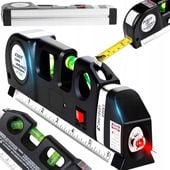 POZIOMICA LASEROWA Z MIARKĄ MIARĄ 250CM LASER KRZYŻOWY 3 LIBELKI LINIJKA