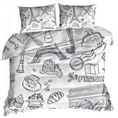 Pościel 3D bawełna satyna 200x220cm PARYŻ