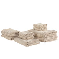 Komplet 9 ręczników bawełnianych frotte beżowy ATAI
