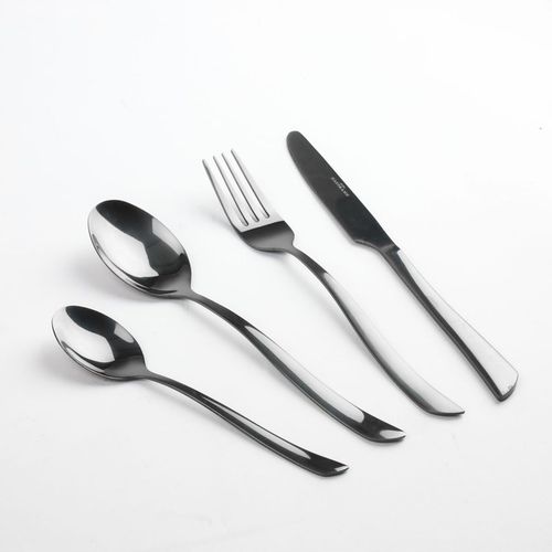 ZESTAW SZTUĆCÓW 16 el komplet sztućce pudełko proste nowoczesne czarne na Arena.pl
