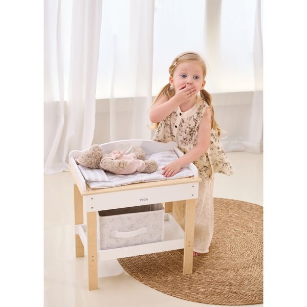 VIGA Drewniany Przewijak 2w1 Wanienka dla Lalek zdjęcie 23
