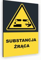 Tabliczka znak informacyjny 20x15 Antracyt SUBSTANCJA ŻRĄCA Nierdzewna